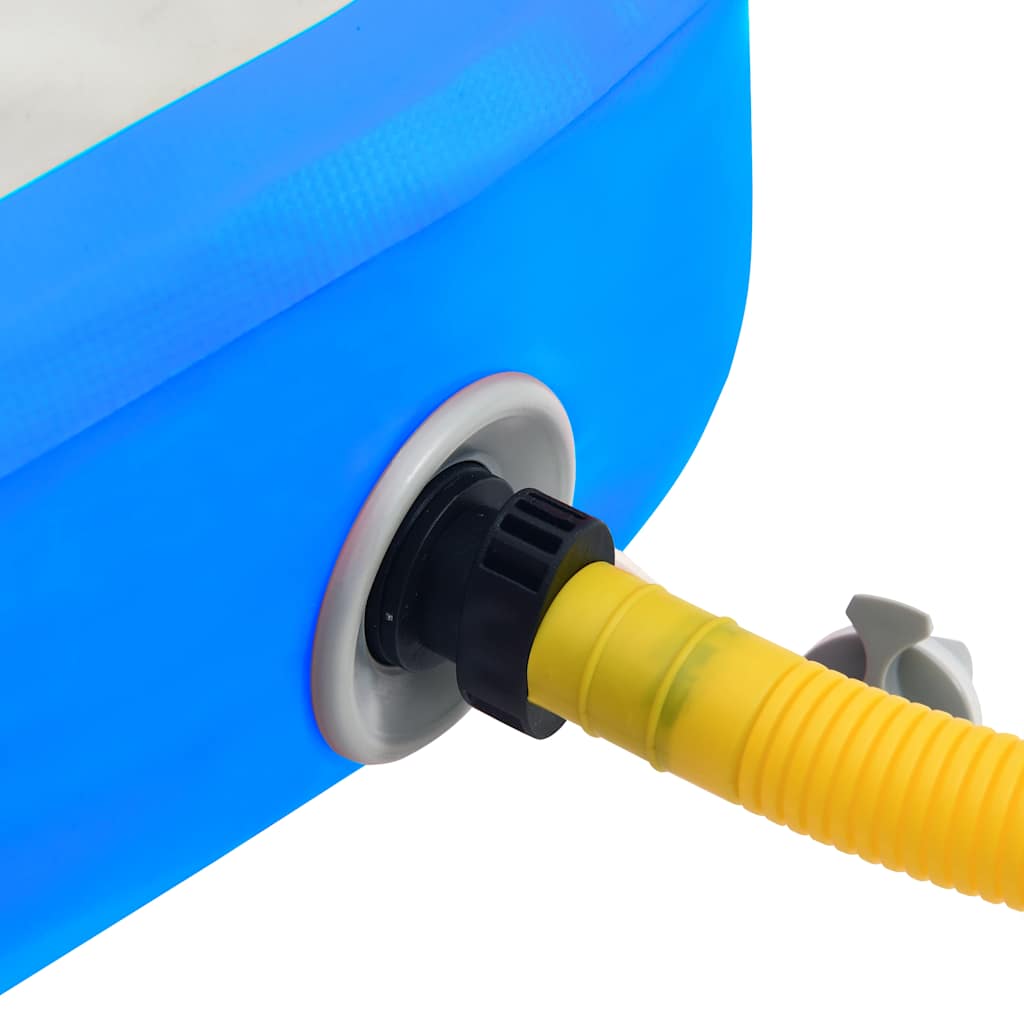 Gymnastiekmat met pomp opblaasbaar 600x100x15 cm PVC blauw is nu te koop bij PeponiXL, paradijselijk wonen!