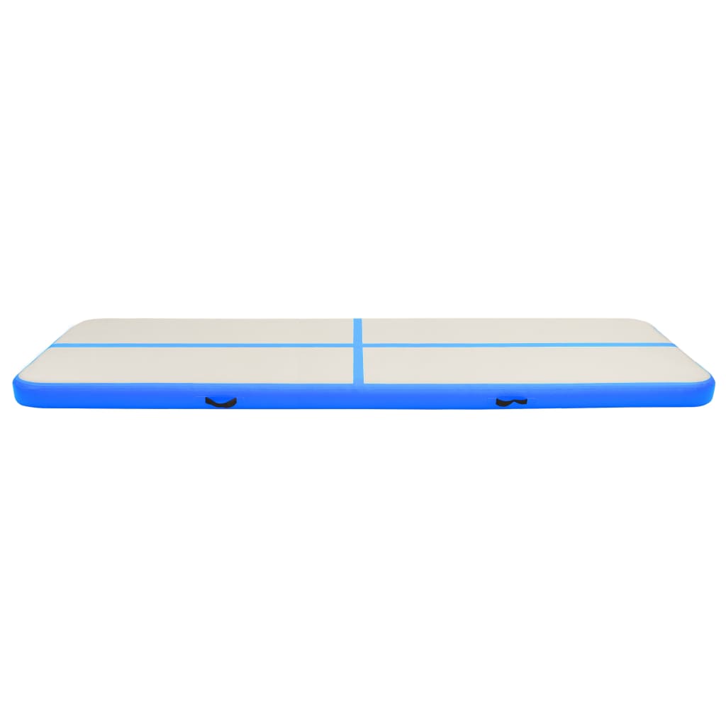 Gymnastiekmat met pomp opblaasbaar 800x100x15 cm PVC blauw is nu te koop bij PeponiXL, paradijselijk wonen!