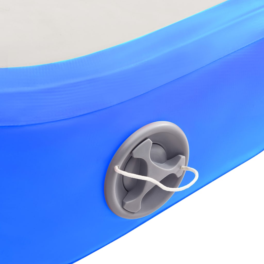 Gymnastiekmat met pomp opblaasbaar 800x100x15 cm PVC blauw is nu te koop bij PeponiXL, paradijselijk wonen!