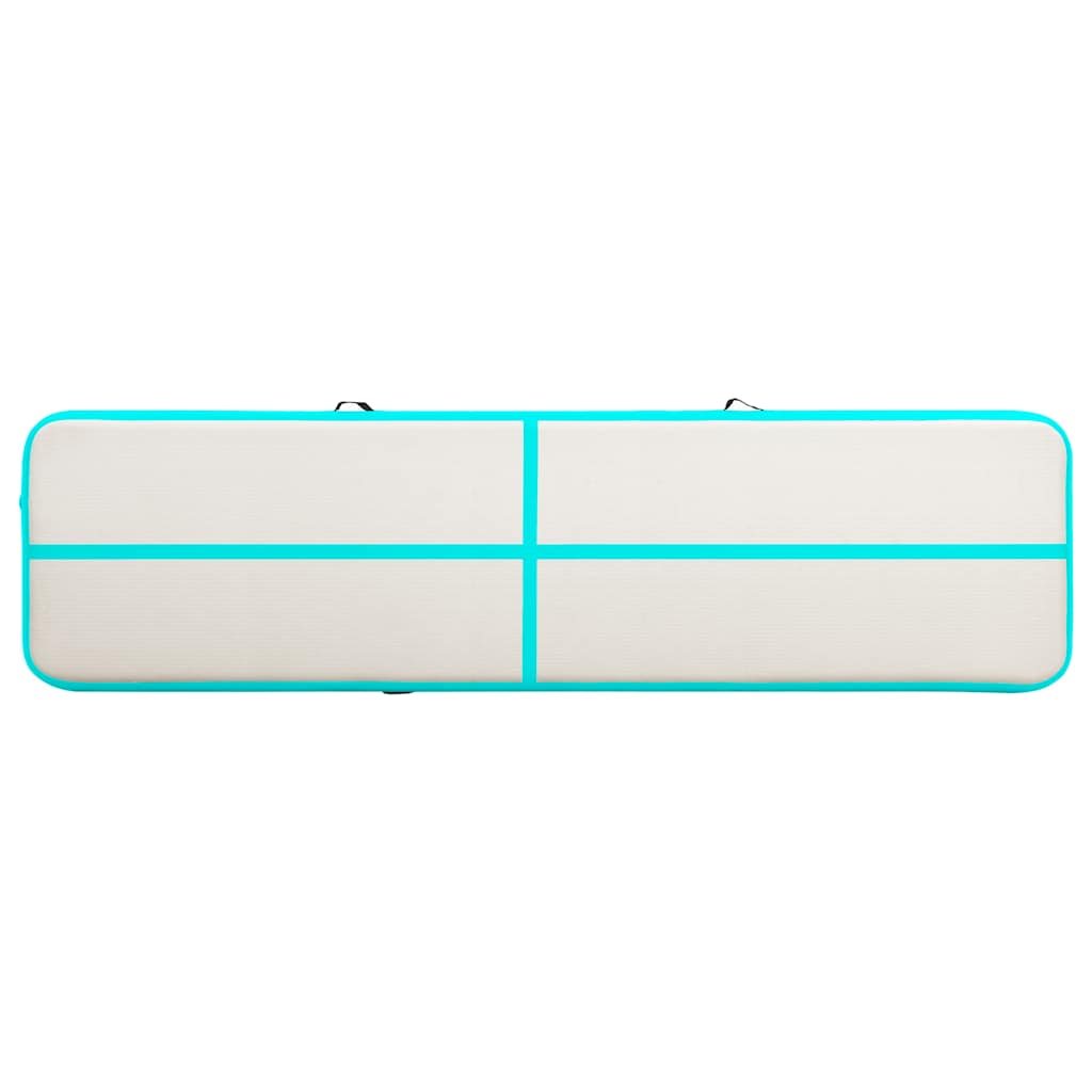 Gymnastiekmat met pomp opblaasbaar 800x100x15 cm PVC groen is nu te koop bij PeponiXL, paradijselijk wonen!