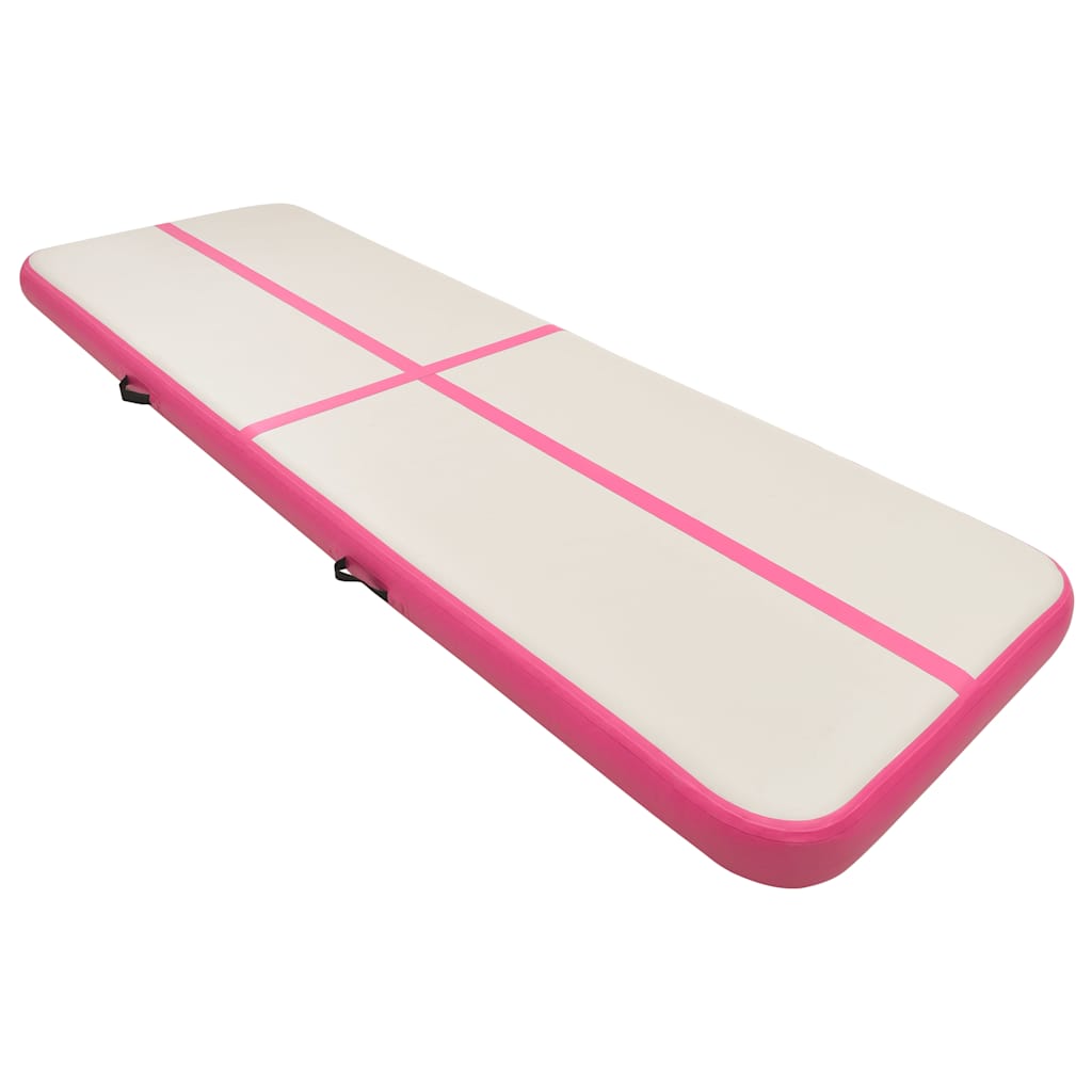 Gymnastiekmat met pomp opblaasbaar 300x100x20 cm PVC roze is nu te koop bij PeponiXL, paradijselijk wonen!