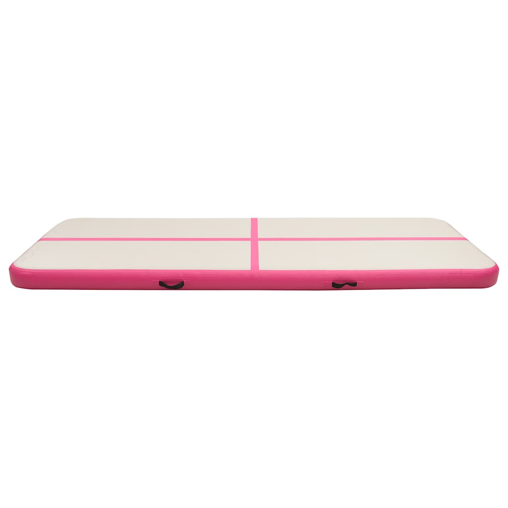 Gymnastiekmat met pomp opblaasbaar 400x100x20 cm PVC roze is nu te koop bij PeponiXL, paradijselijk wonen!
