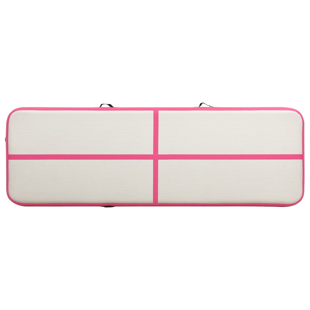 Gymnastiekmat met pomp opblaasbaar 400x100x20 cm PVC roze is nu te koop bij PeponiXL, paradijselijk wonen!