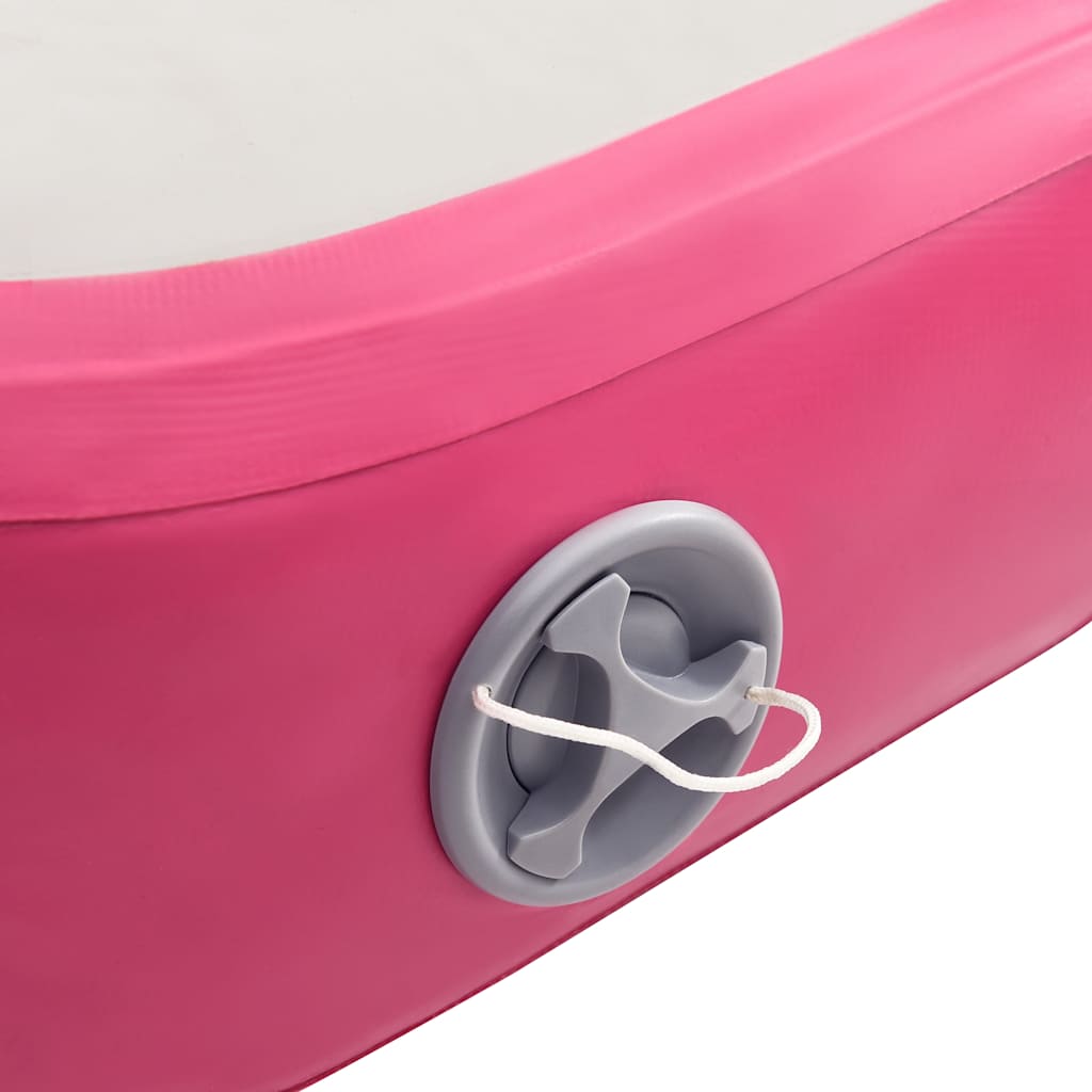 Gymnastiekmat met pomp opblaasbaar 400x100x20 cm PVC roze is nu te koop bij PeponiXL, paradijselijk wonen!