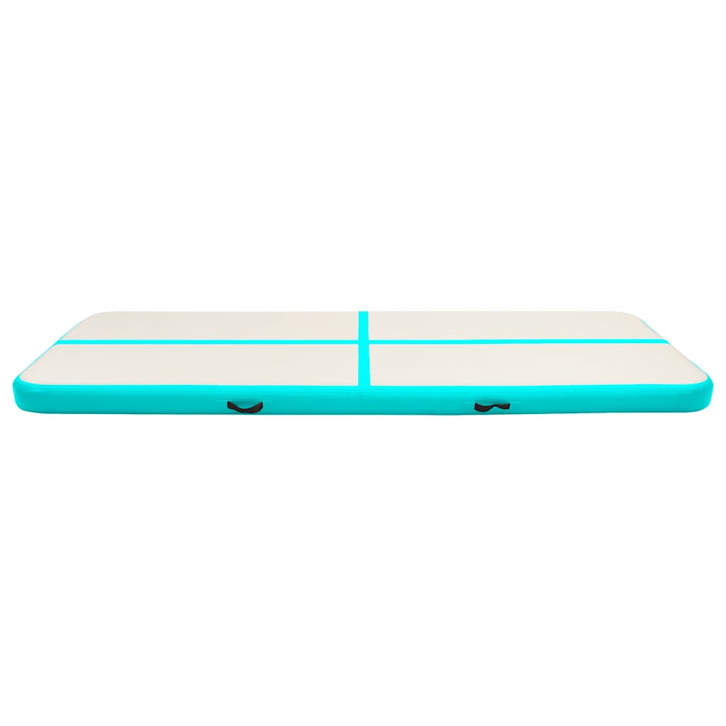 Gymnastiekmat met pomp opblaasbaar 500x100x20 cm PVC groen is nu te koop bij PeponiXL, paradijselijk wonen!