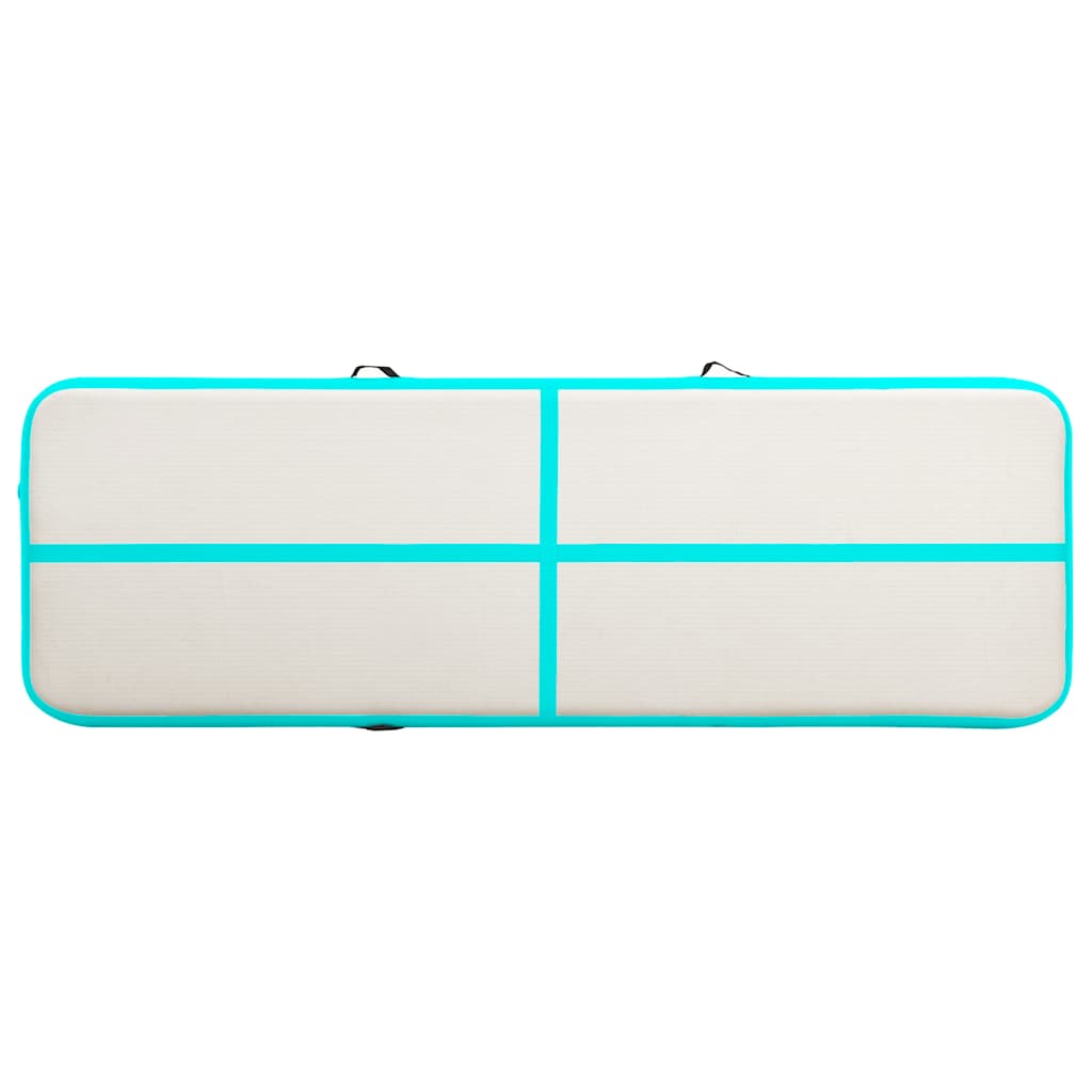 Gymnastiekmat met pomp opblaasbaar 500x100x20 cm PVC groen is nu te koop bij PeponiXL, paradijselijk wonen!