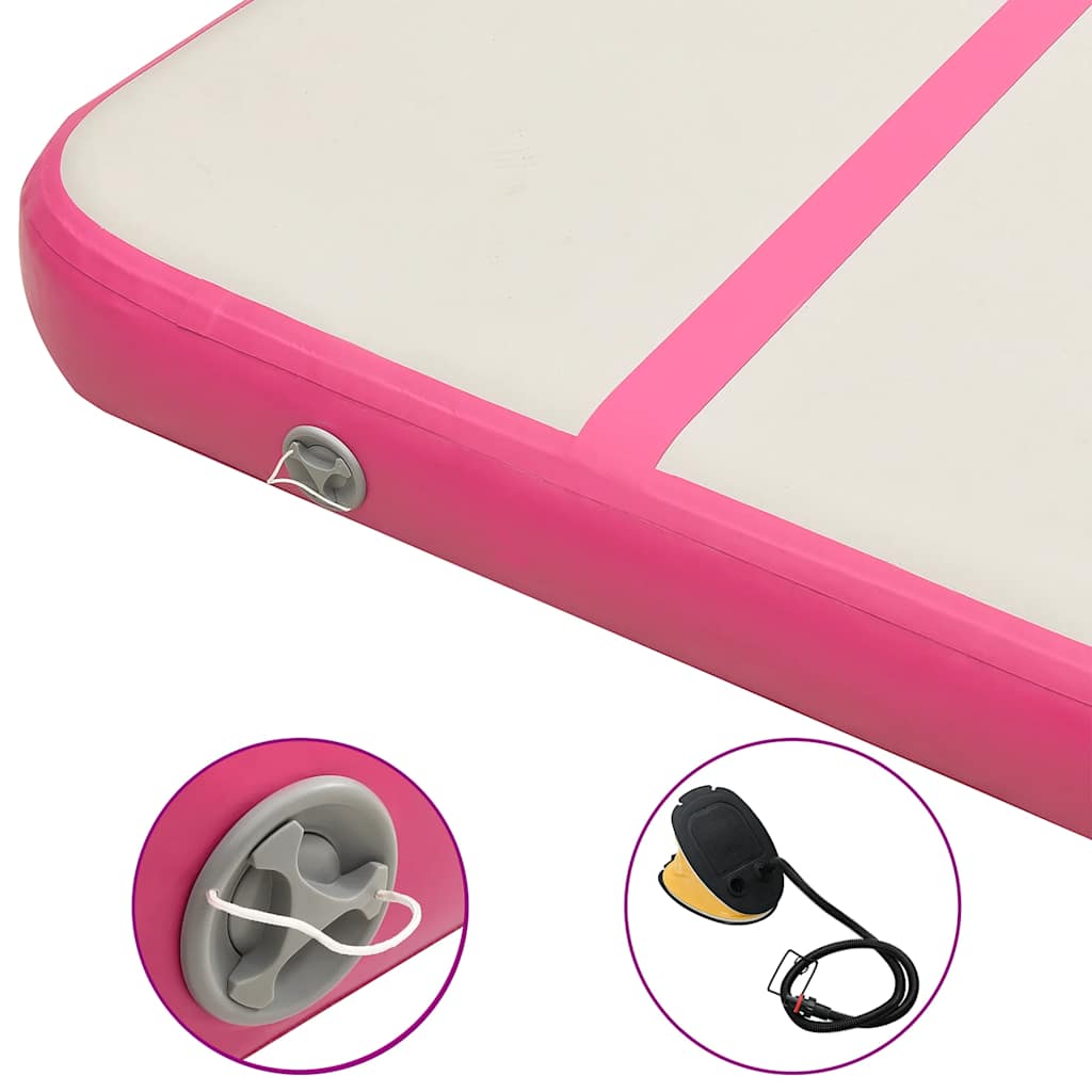 Gymnastiekmat met pomp opblaasbaar 600x100x20 cm PVC roze is nu te koop bij PeponiXL, paradijselijk wonen!
