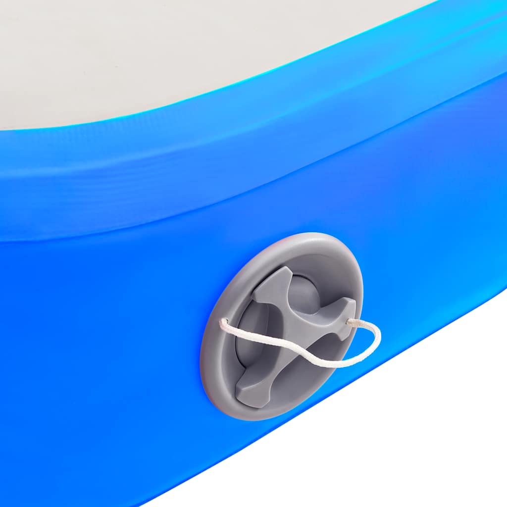 Gymnastiekmat met pomp opblaasbaar 600x100x20 cm PVC blauw is nu te koop bij PeponiXL, paradijselijk wonen!