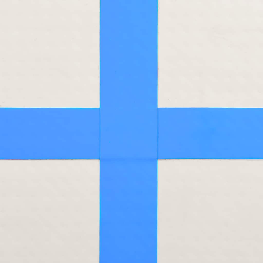 Gymnastiekmat met pomp opblaasbaar 600x100x20 cm PVC blauw is nu te koop bij PeponiXL, paradijselijk wonen!