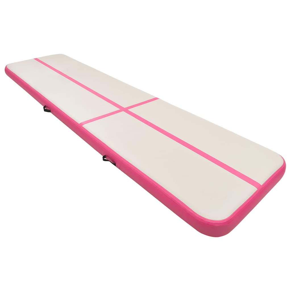 Gymnastiekmat met pomp opblaasbaar 700x100x20 cm PVC roze is nu te koop bij PeponiXL, paradijselijk wonen!