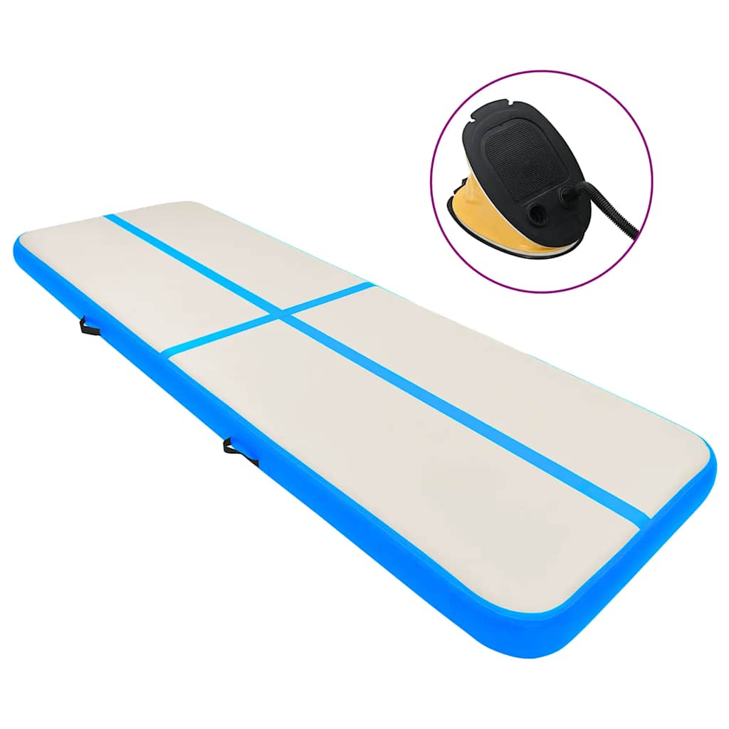 Gymnastiekmat met pomp opblaasbaar 700x100x20 cm PVC bauw is nu te koop bij PeponiXL, paradijselijk wonen!