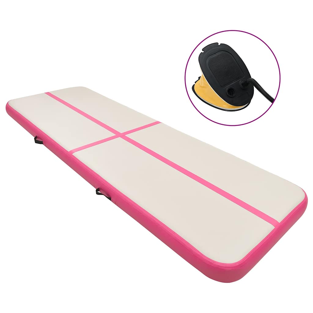 Gymnastiekmat met pomp opblaasbaar 800x100x20 cm PVC roze is nu te koop bij PeponiXL, paradijselijk wonen!
