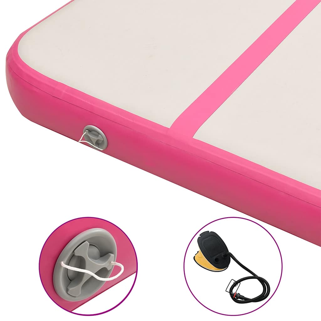 Gymnastiekmat met pomp opblaasbaar 800x100x20 cm PVC roze is nu te koop bij PeponiXL, paradijselijk wonen!