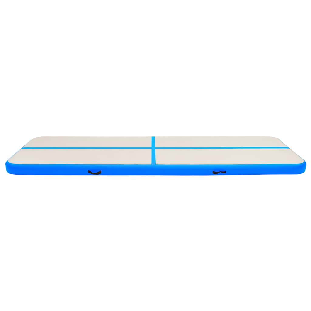 Gymnastiekmat met pomp opblaasbaar 800x100x20 cm PVC blauw is nu te koop bij PeponiXL, paradijselijk wonen!