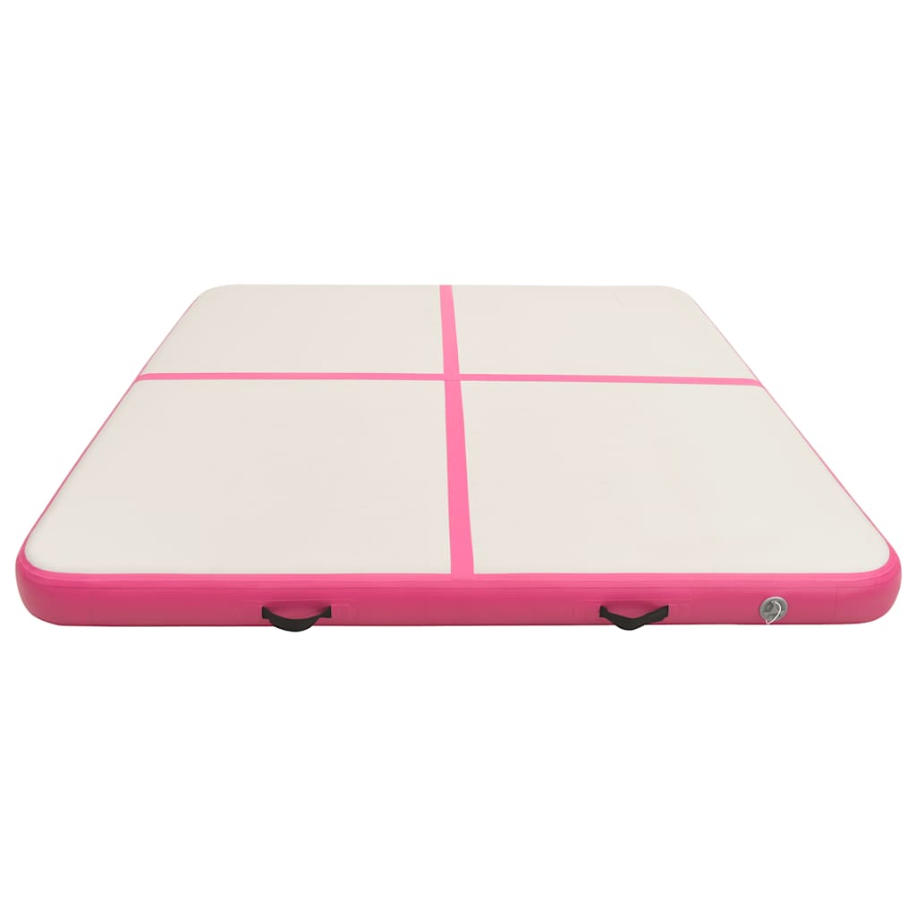 Gymnastiekmat met pomp opblaasbaar 200x200x10 cm PVC roze is nu te koop bij PeponiXL, paradijselijk wonen!