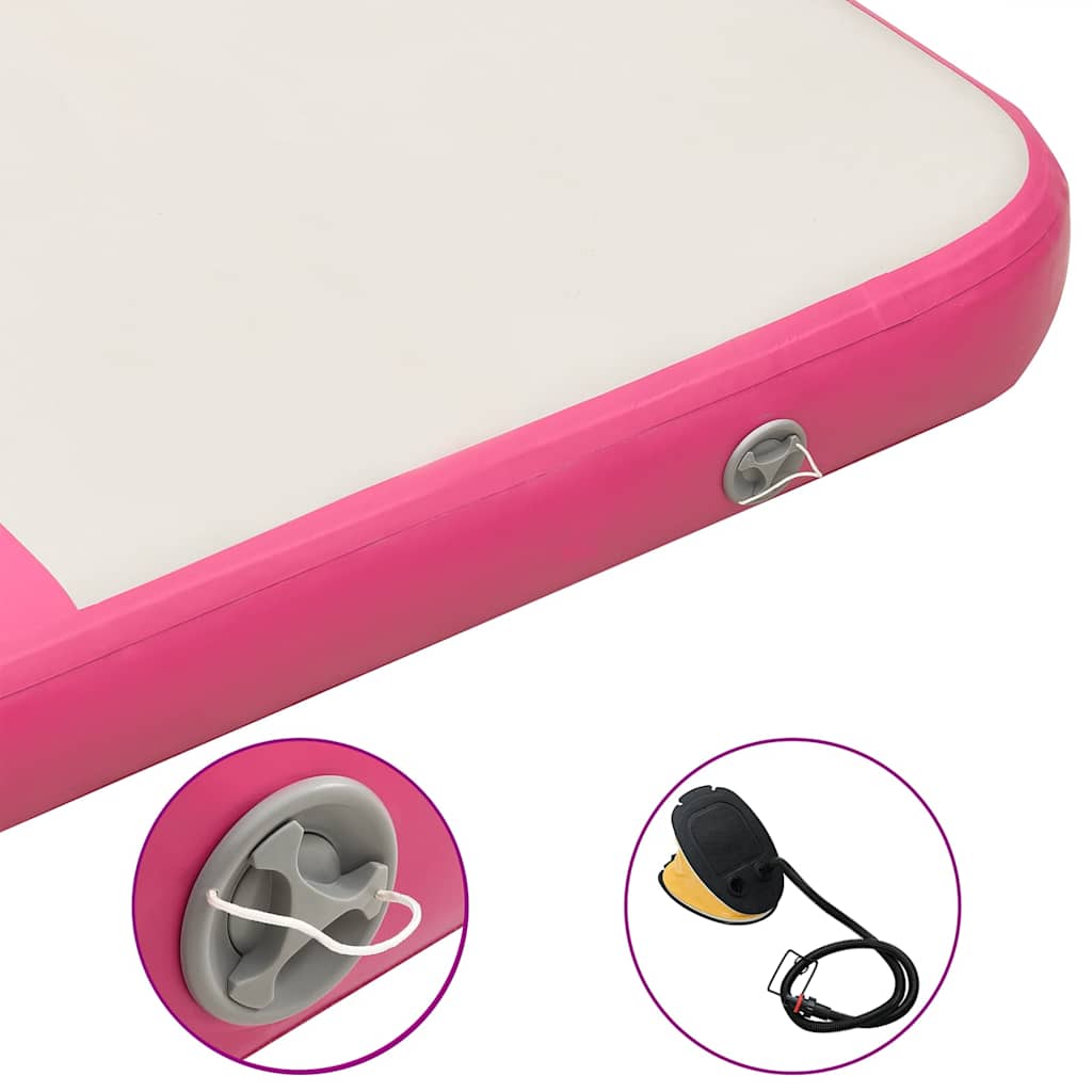 Gymnastiekmat met pomp opblaasbaar 200x200x10 cm PVC roze is nu te koop bij PeponiXL, paradijselijk wonen!