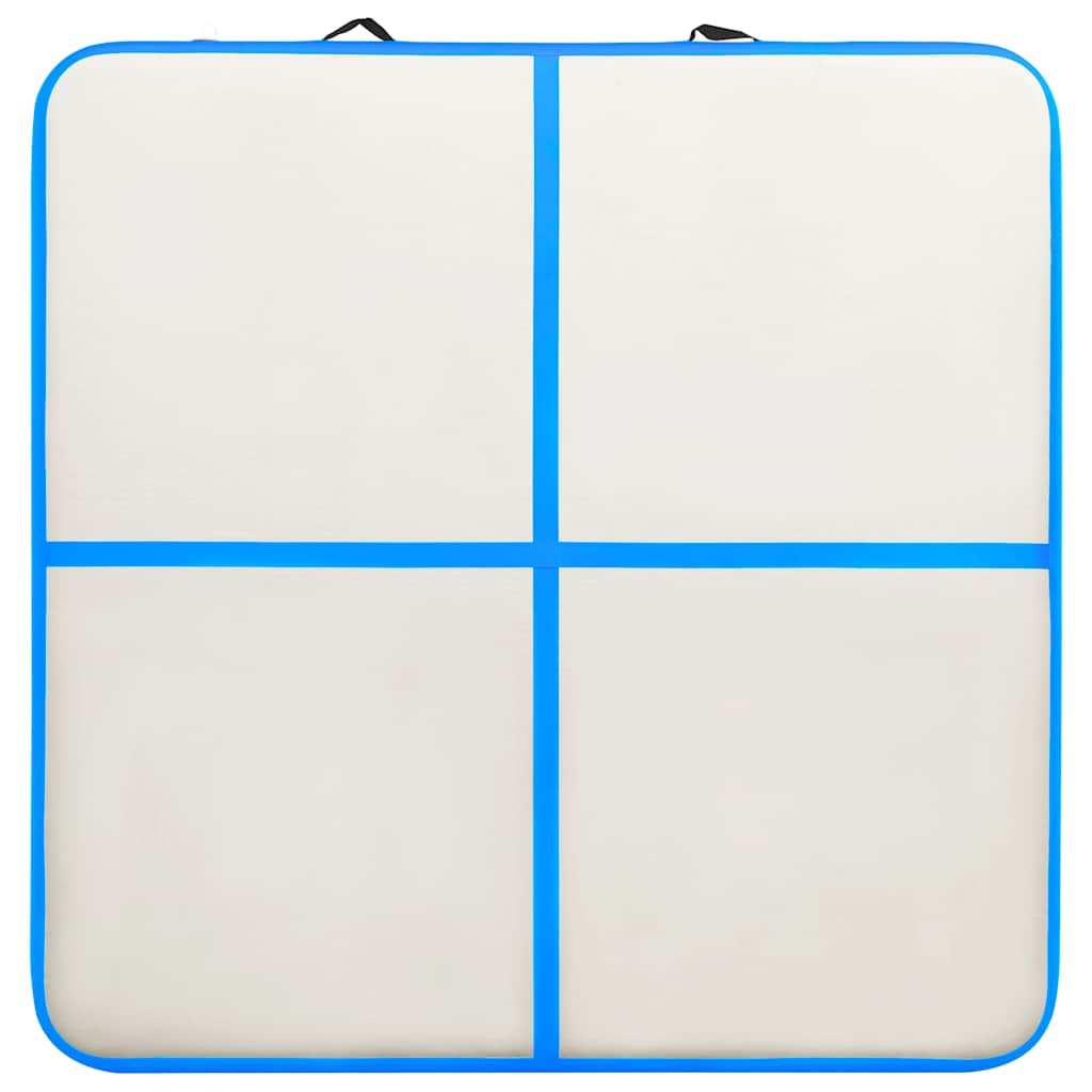 Gymnastiekmat met pomp opblaasbaar 200x200x10 cm PVC blauw is nu te koop bij PeponiXL, paradijselijk wonen!