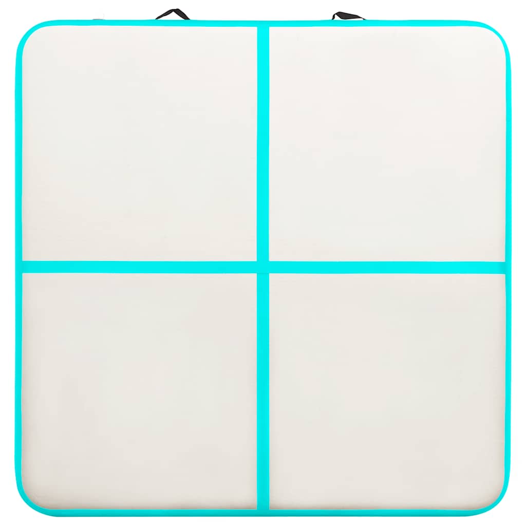 Gymnastiekmat met pomp opblaasbaar 200x200x10 cm PVC groen is nu te koop bij PeponiXL, paradijselijk wonen!