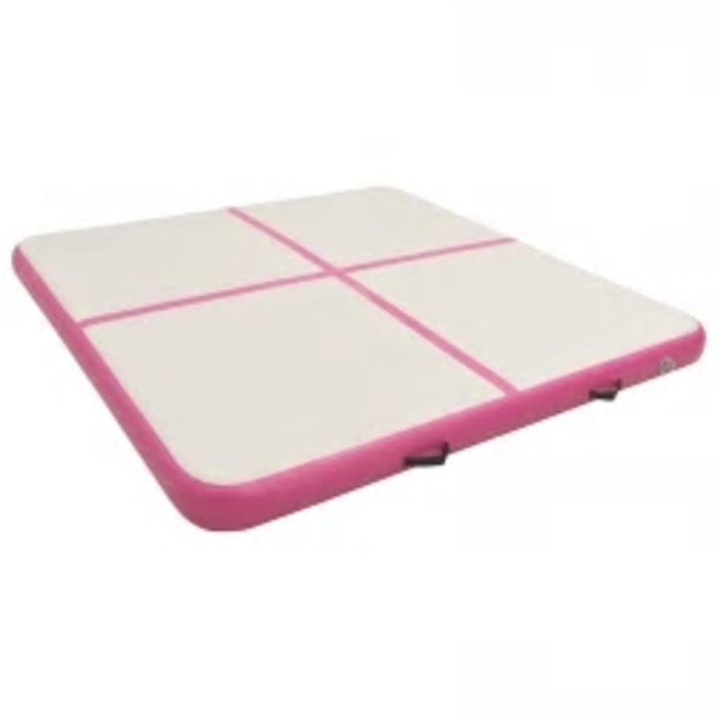 Gymnastiekmat met pomp opblaasbaar 200x200x15 cm PVC roze is nu te koop bij PeponiXL, paradijselijk wonen!