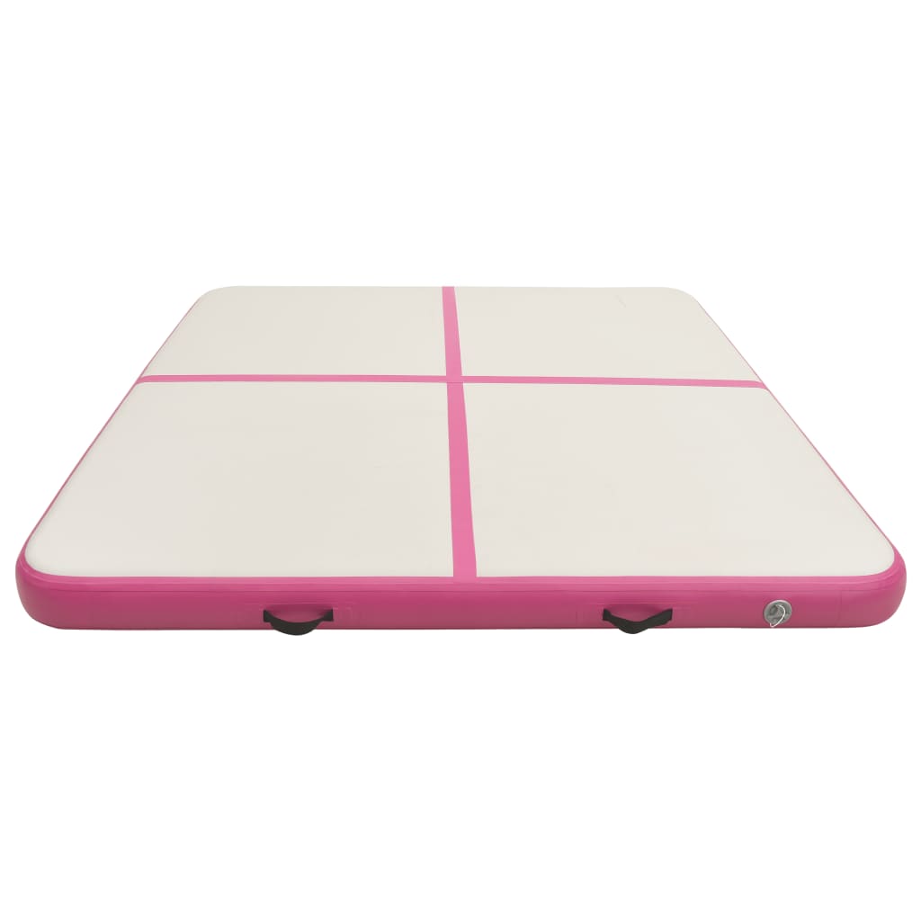 Gymnastiekmat met pomp opblaasbaar 200x200x15 cm PVC roze is nu te koop bij PeponiXL, paradijselijk wonen!