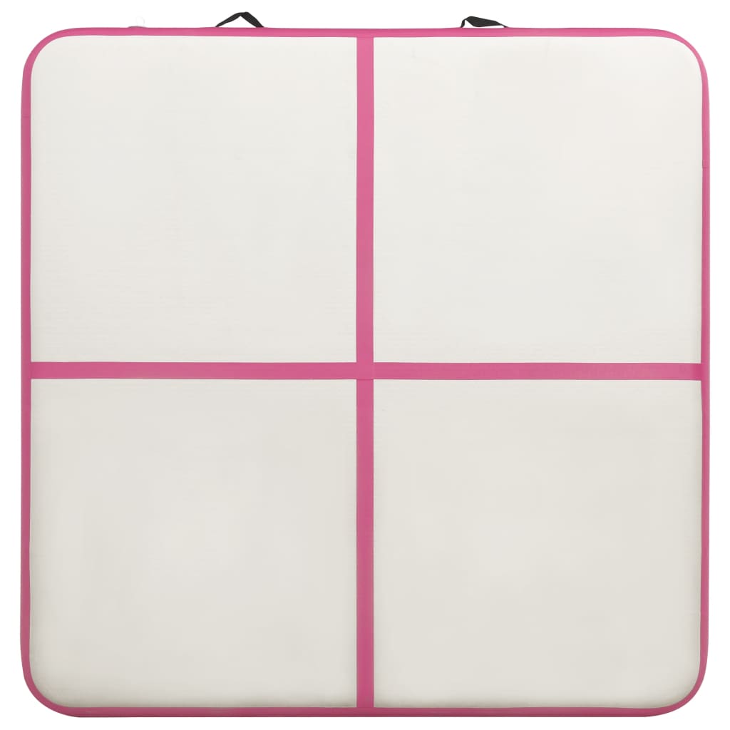 Gymnastiekmat met pomp opblaasbaar 200x200x15 cm PVC roze is nu te koop bij PeponiXL, paradijselijk wonen!