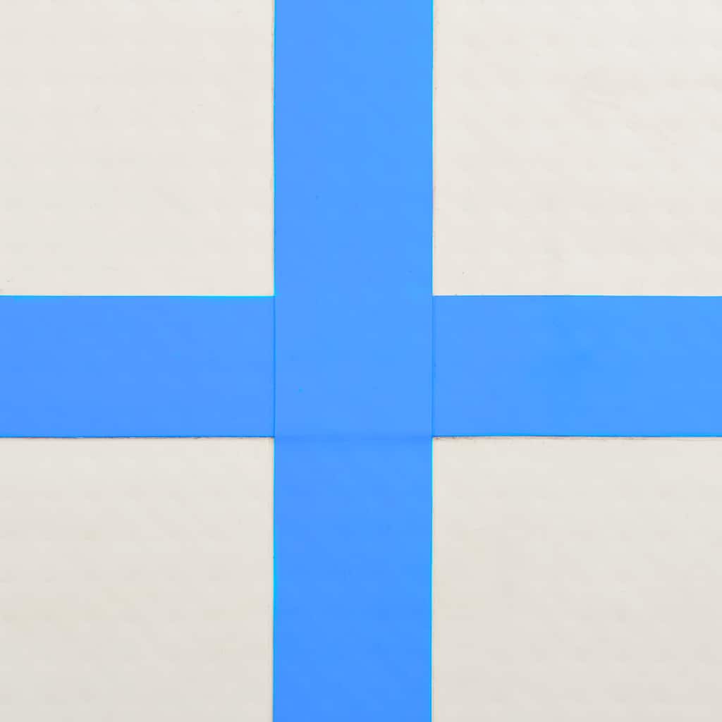 Gymnastiekmat met pomp opblaasbaar 200x200x15 cm PVC blauw is nu te koop bij PeponiXL, paradijselijk wonen!
