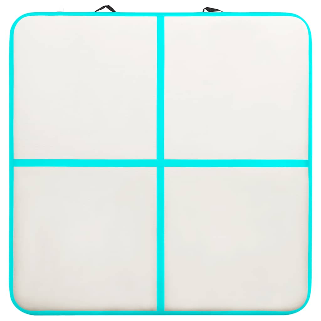 Gymnastiekmat met pomp opblaasbaar 200x200x20 cm PVC groen is nu te koop bij PeponiXL, paradijselijk wonen!