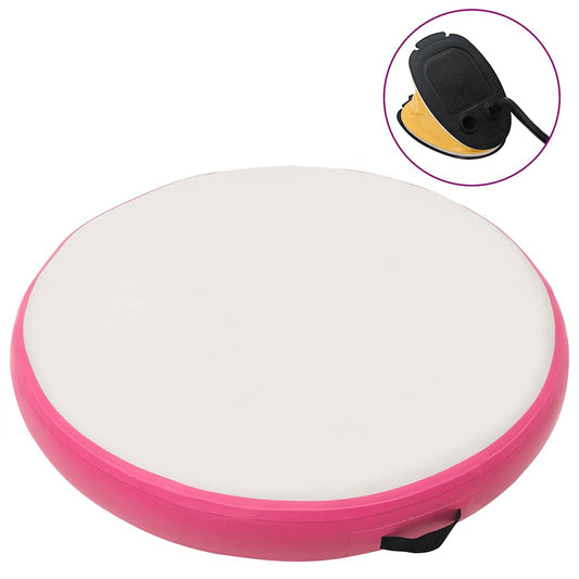 Gymnastiekmat met pomp opblaasbaar 100x100x10 cm PVC roze is nu te koop bij PeponiXL, paradijselijk wonen!