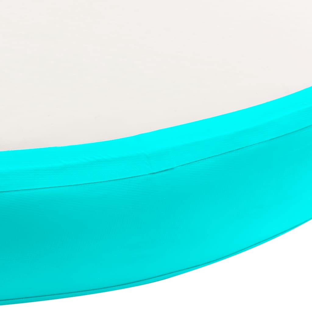 Gymnastiekmat met pomp opblaasbaar 100x100x10 cm PVC groen is nu te koop bij PeponiXL, paradijselijk wonen!