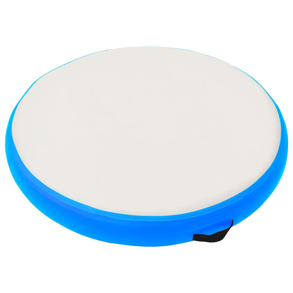 Gymnastiekmat met pomp opblaasbaar 100x100x15 cm PVC blauw is nu te koop bij PeponiXL, paradijselijk wonen!