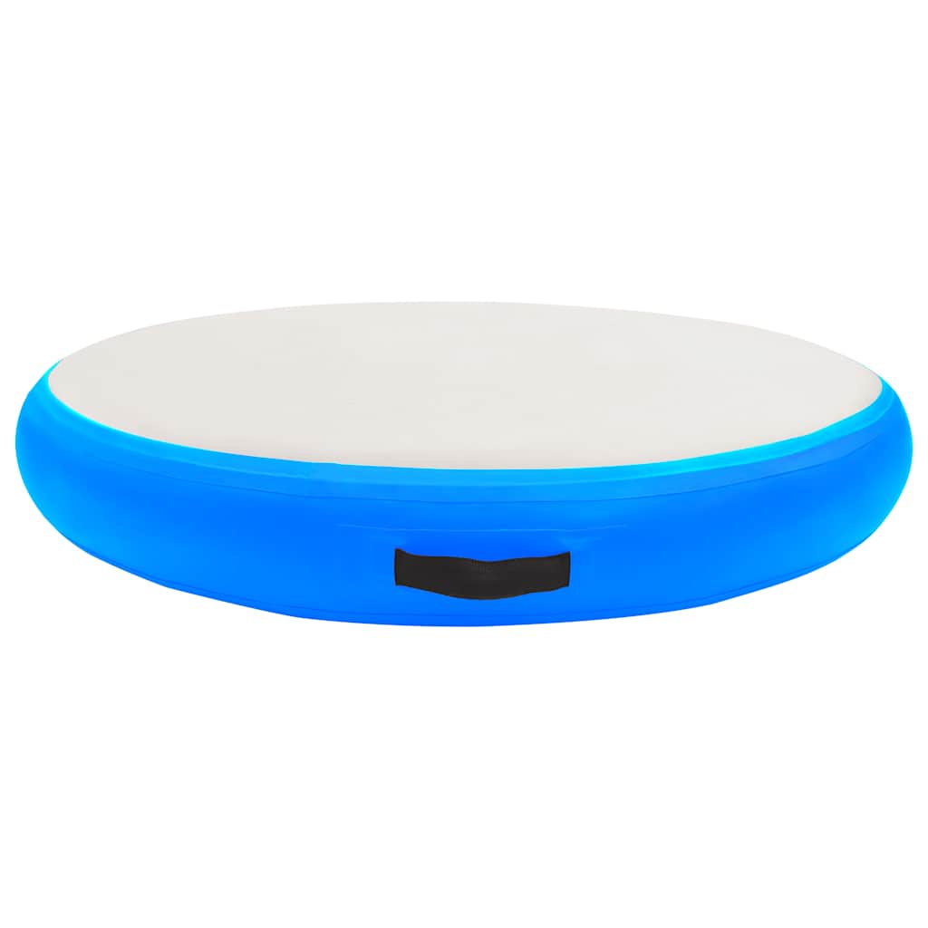 Gymnastiekmat met pomp opblaasbaar 100x100x15 cm PVC blauw is nu te koop bij PeponiXL, paradijselijk wonen!