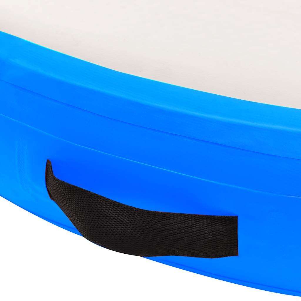 Gymnastiekmat met pomp opblaasbaar 100x100x15 cm PVC blauw is nu te koop bij PeponiXL, paradijselijk wonen!