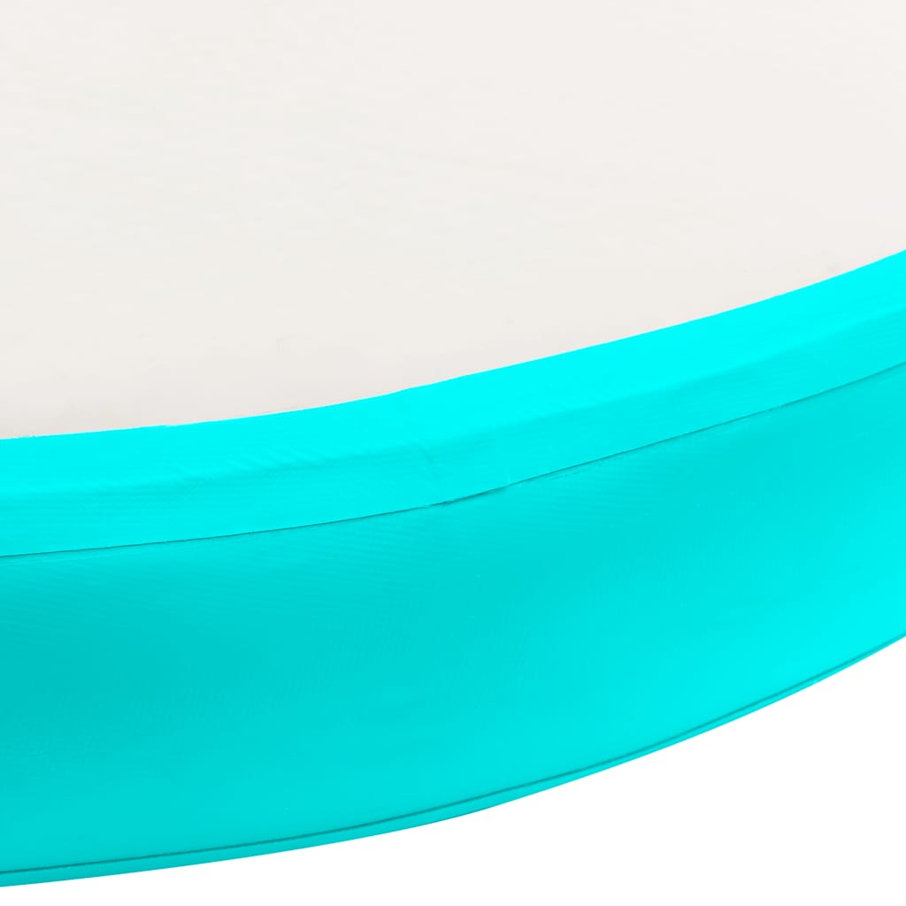 Gymnastiekmat met pomp opblaasbaar 100x100x15 cm PVC groen is nu te koop bij PeponiXL, paradijselijk wonen!