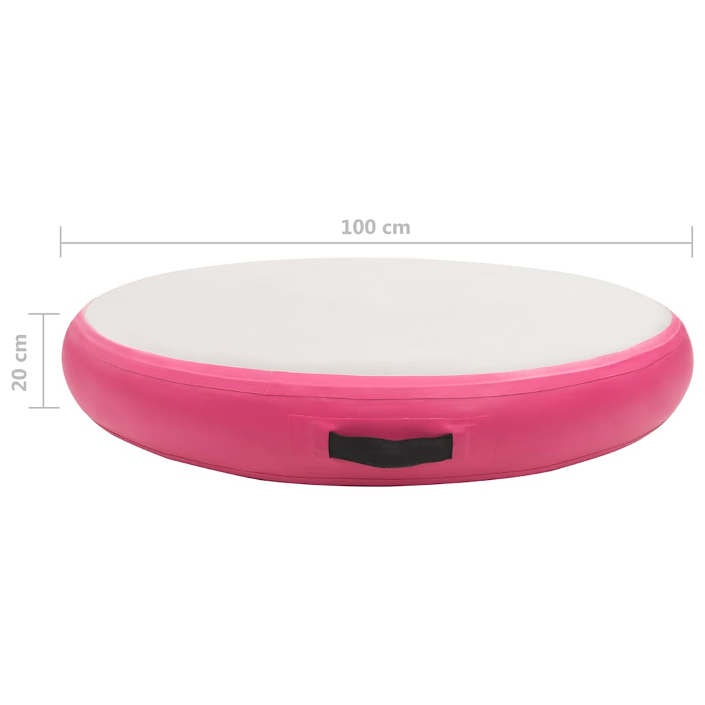 Gymnastiekmat met pomp opblaasbaar 100x100x20 cm PVC roze is nu te koop bij PeponiXL, paradijselijk wonen!