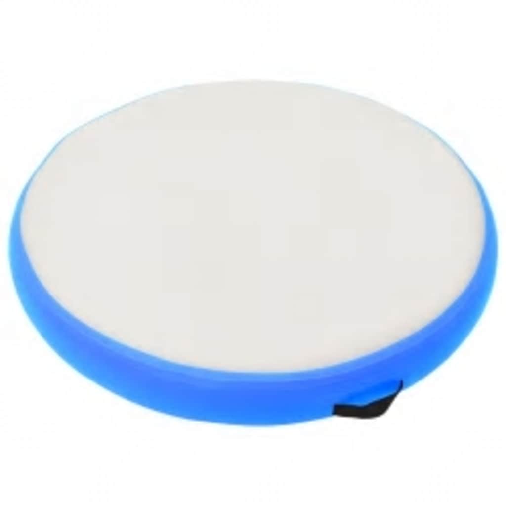 Gymnastiekmat met pomp opblaasbaar 100x100x20 cm PVC blauw is nu te koop bij PeponiXL, paradijselijk wonen!