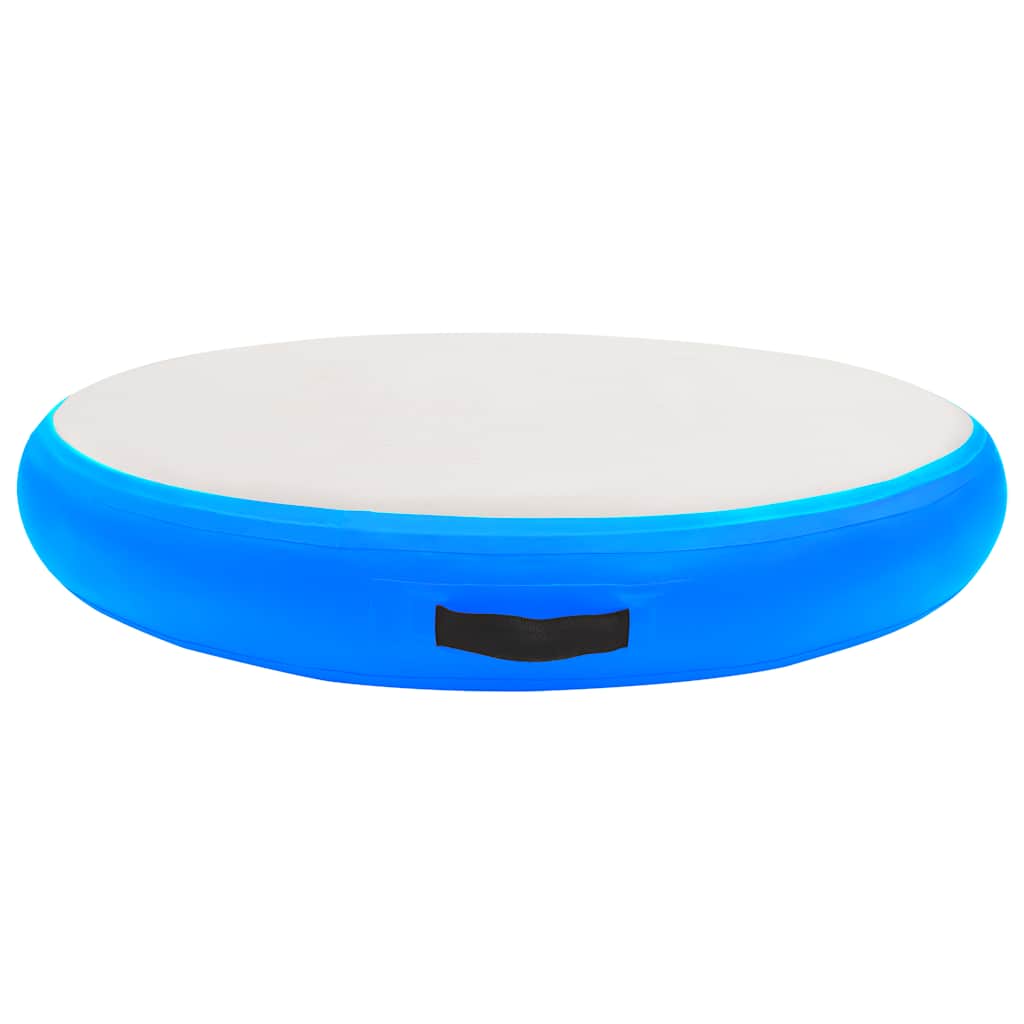 Gymnastiekmat met pomp opblaasbaar 100x100x20 cm PVC blauw is nu te koop bij PeponiXL, paradijselijk wonen!