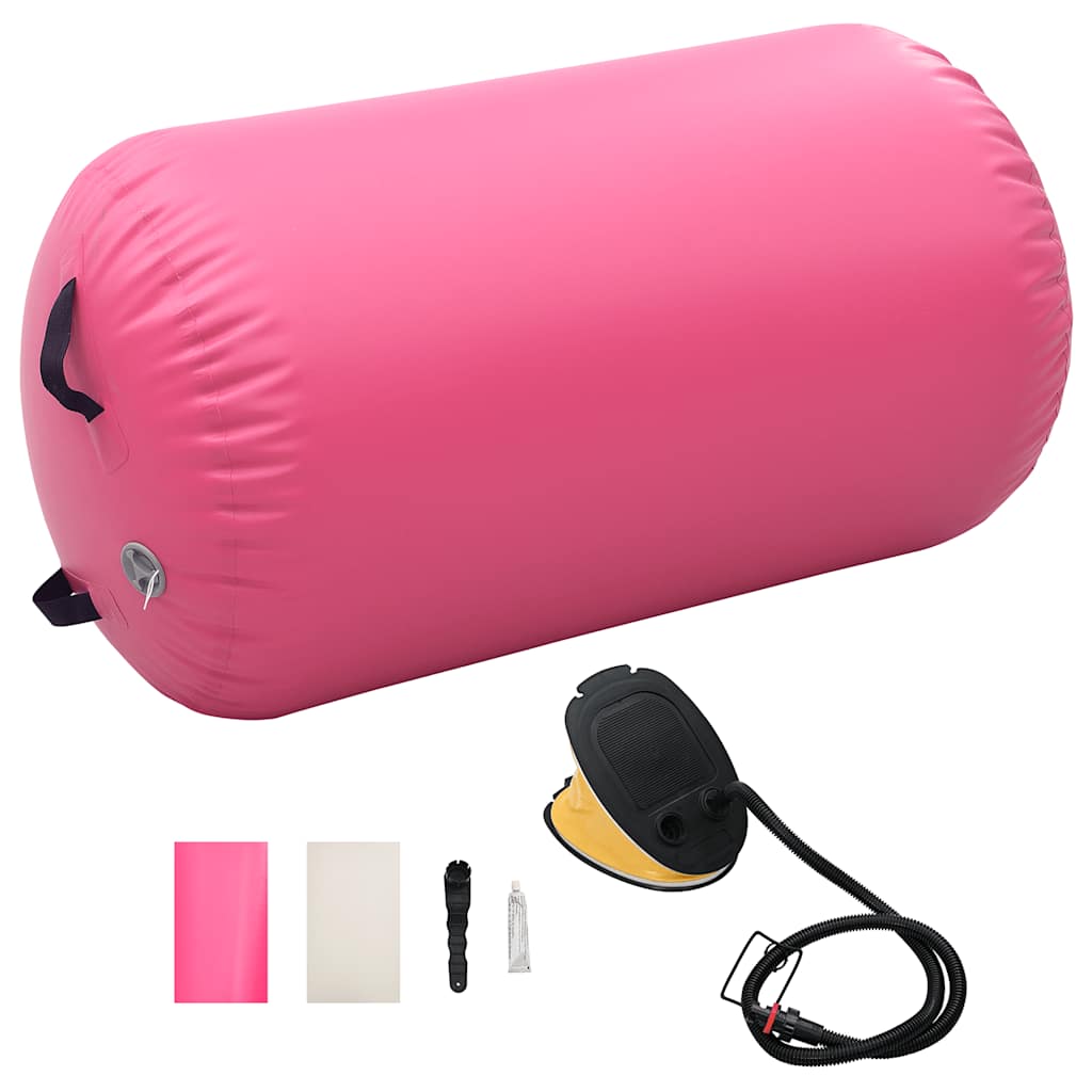 Gymnastiekrol met pomp opblaasbaar 100x60 cm PVC roze is nu te koop bij PeponiXL, paradijselijk wonen!