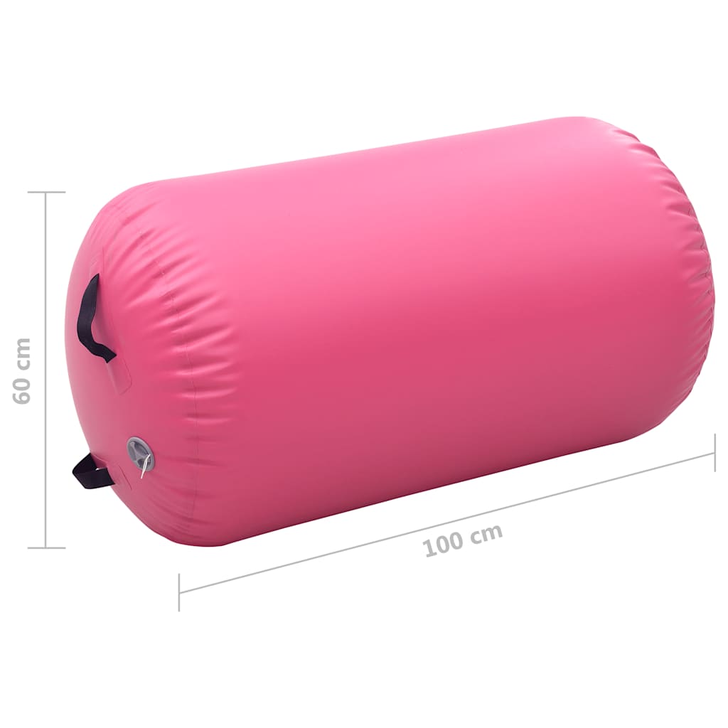 Gymnastiekrol met pomp opblaasbaar 100x60 cm PVC roze is nu te koop bij PeponiXL, paradijselijk wonen!