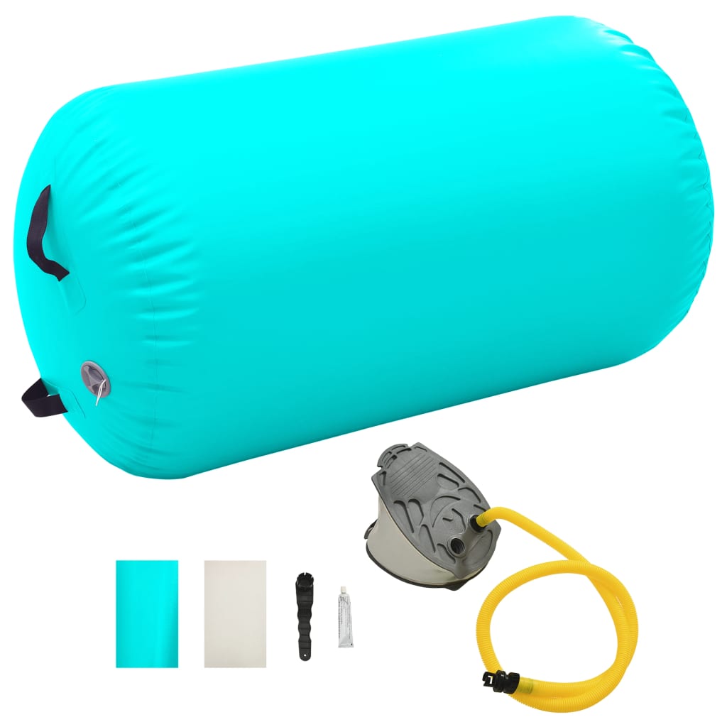 Gymnastiekrol met pomp opblaasbaar 100x60 cm PVC groen is nu te koop bij PeponiXL, paradijselijk wonen!