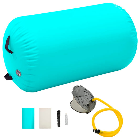 Gymnastiekrol met pomp opblaasbaar 100x60 cm PVC groen is nu te koop bij PeponiXL, paradijselijk wonen!