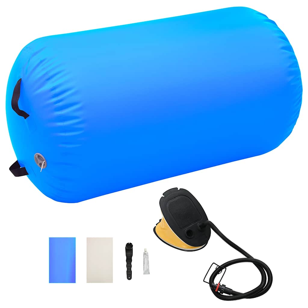 Gymnastiekrol met pomp opblaasbaar 100x60 cm PVC blauw is nu te koop bij PeponiXL, paradijselijk wonen!