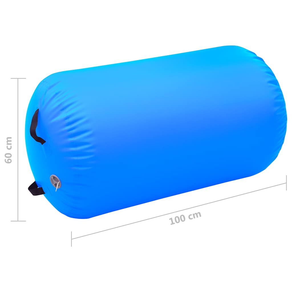 Gymnastiekrol met pomp opblaasbaar 100x60 cm PVC blauw is nu te koop bij PeponiXL, paradijselijk wonen!