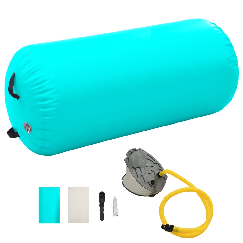 Gymnastiekrol met pomp opblaasbaar 120x75 cm PVC groen is nu te koop bij PeponiXL, paradijselijk wonen!
