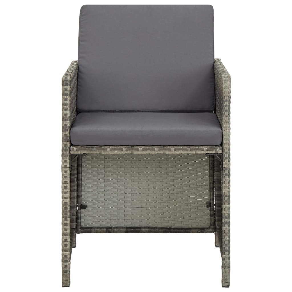 Tuinstoelen 2 st met kussens poly rattan grijs is nu te koop bij PeponiXL, paradijselijk wonen!