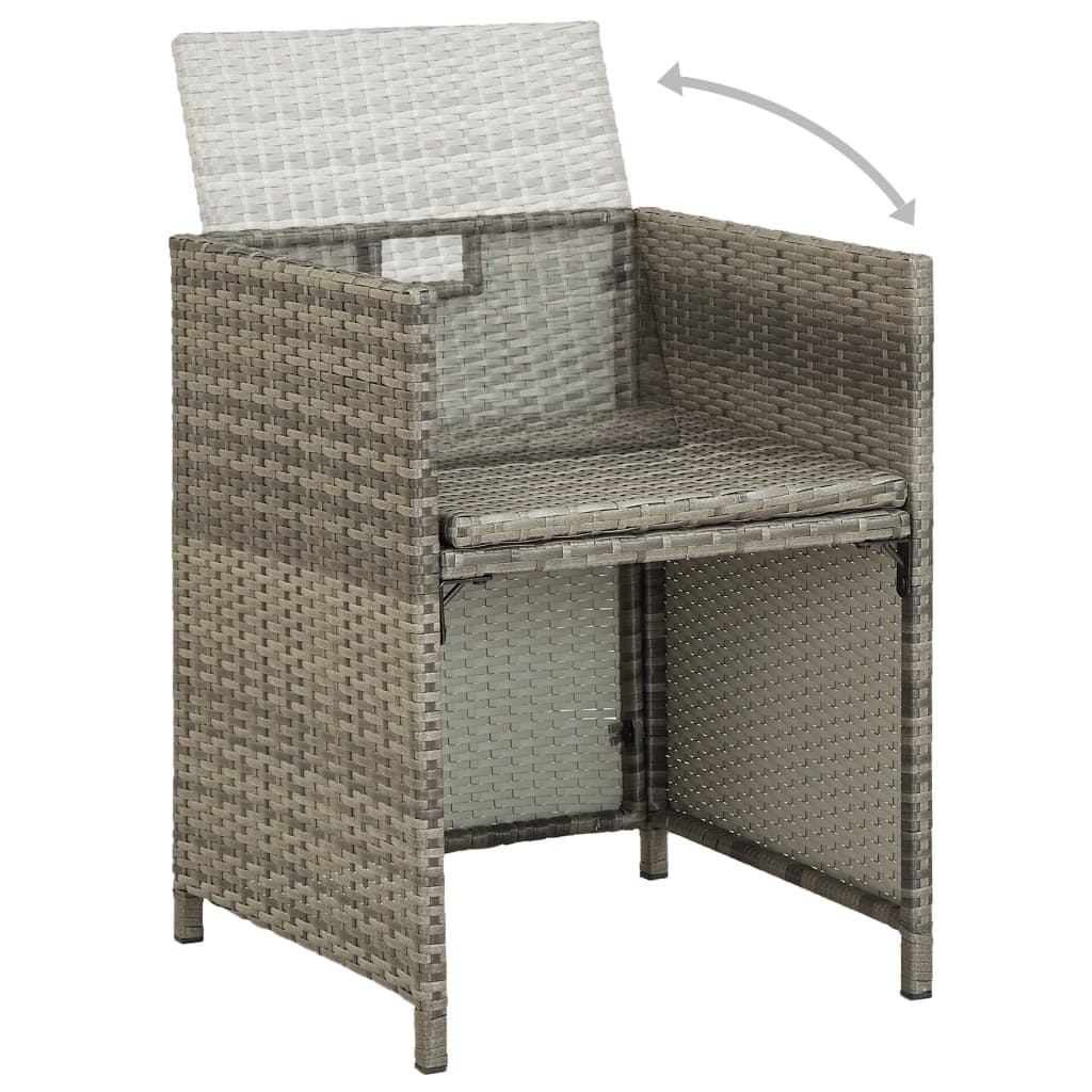 Tuinstoelen 2 st met kussens poly rattan grijs is nu te koop bij PeponiXL, paradijselijk wonen!