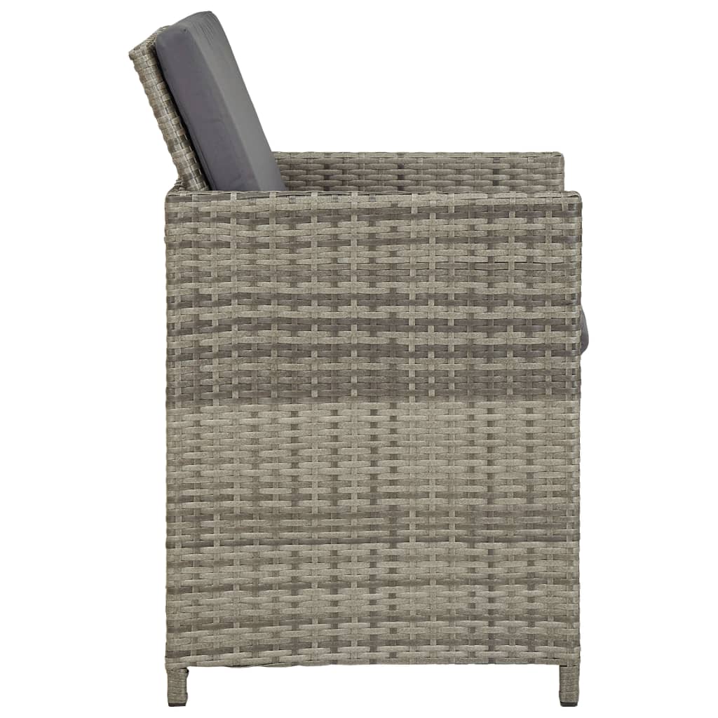 Tuinstoelen 2 st met kussens poly rattan grijs is nu te koop bij PeponiXL, paradijselijk wonen!