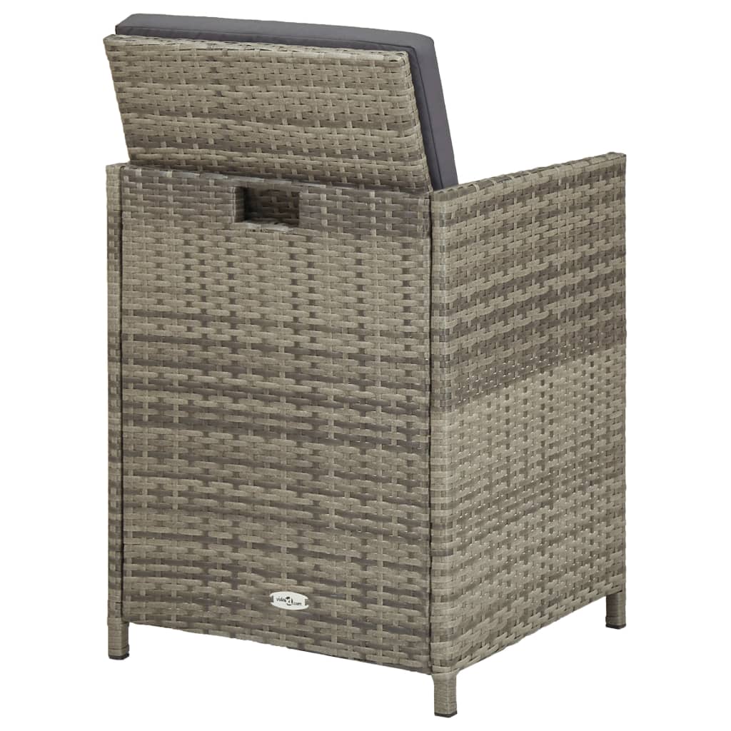 Tuinstoelen 2 st met kussens poly rattan grijs is nu te koop bij PeponiXL, paradijselijk wonen!