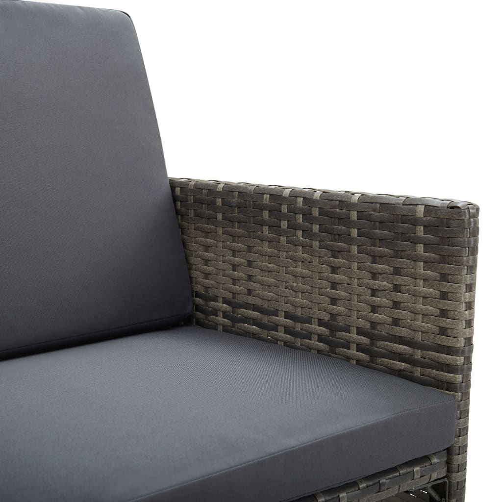 Tuinstoelen 2 st met kussens poly rattan grijs is nu te koop bij PeponiXL, paradijselijk wonen!