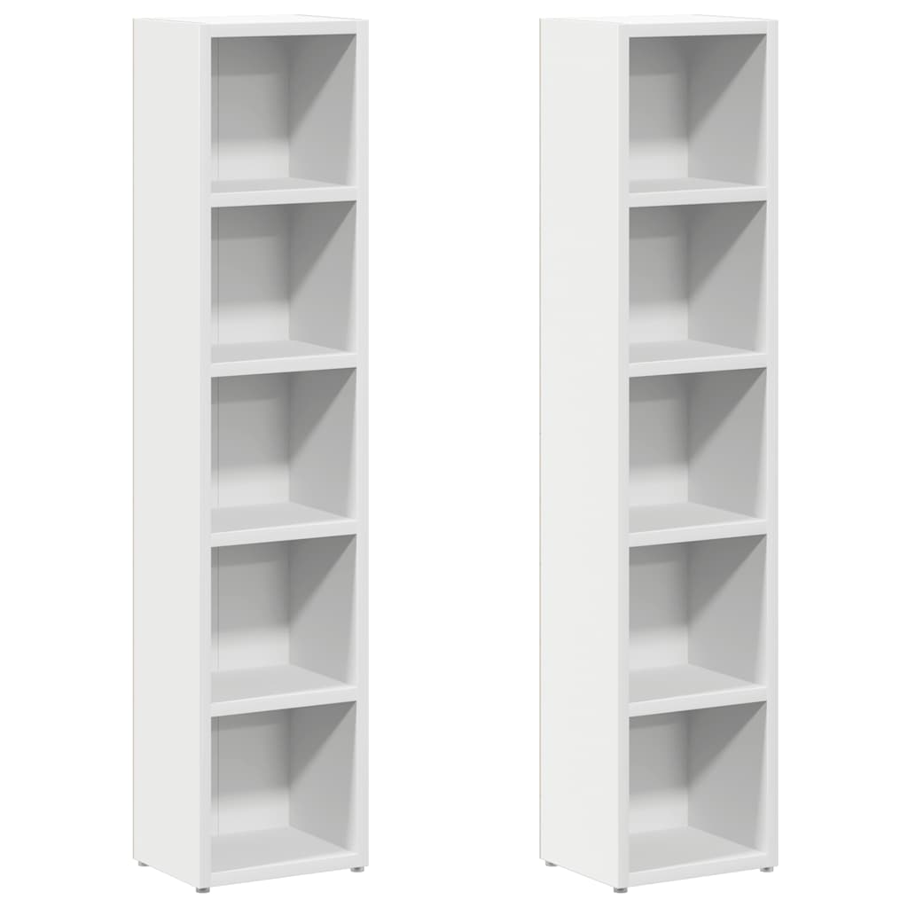 Cd-kasten 2 st 21x16x93,5 bewerkt hout wit is nu te koop bij PeponiXL, paradijselijk wonen!