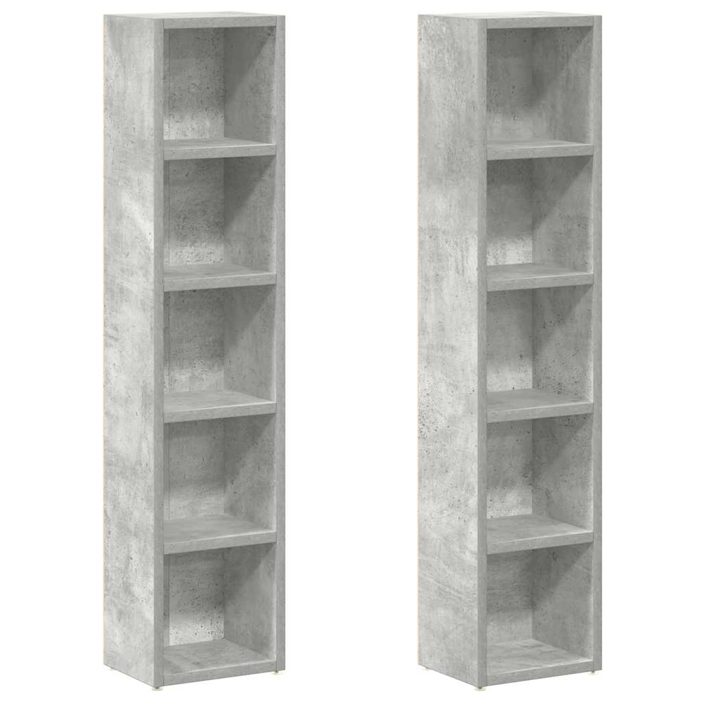 Cd-kasten 2 st 21x16x93,5 spaanplaat betongrijs is nu te koop bij PeponiXL, paradijselijk wonen!